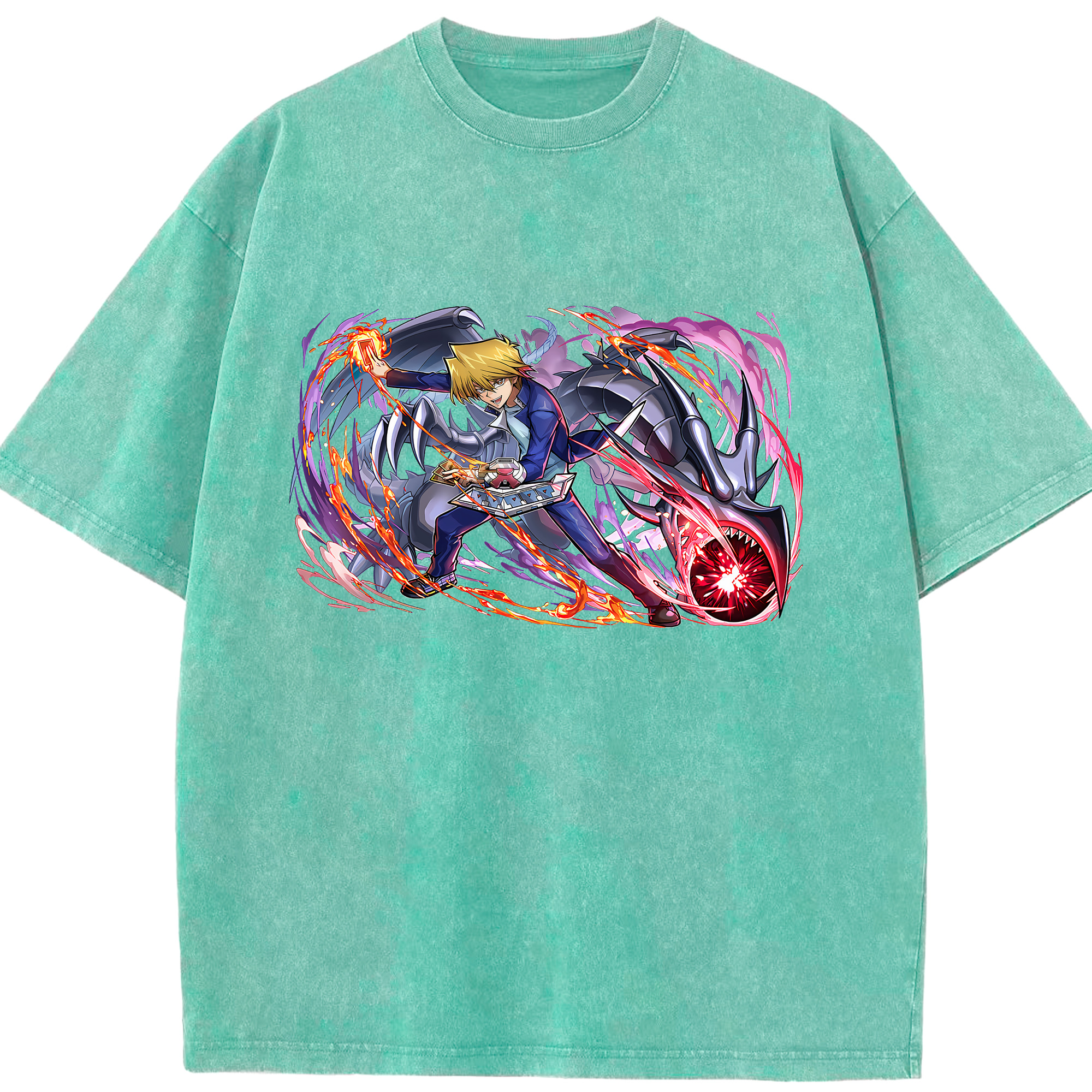 （画像用） 遊☆戯☆王 Yu-Gi-Oh! 綿100% ヴィンテージ風 半袖Tシャツ（フロントプリント）